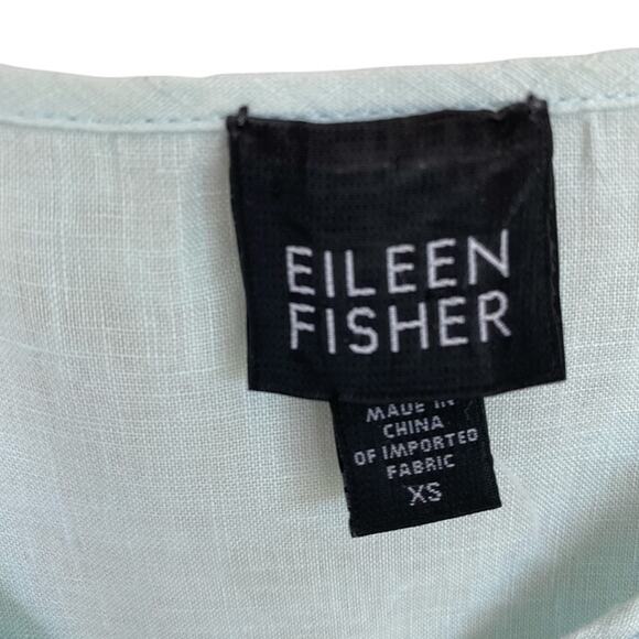 Eileen Fisher Scoop Neck Mint Green Linen Tank Top - Size XS - Picture 4 of 4